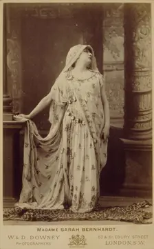 Sarah Bernhardt in the role of Racine's Phèdre, about 1874. Creator: W&D Downey
