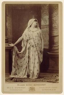 Sarah Bernhardt in the role of Racine's Phèdre, about 1874. Creator: W&D Downey