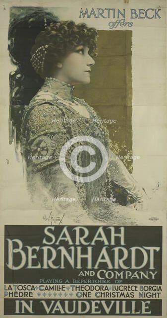 Sarah Bernhardt in Vaudeville, 1912. Creator: Unknown artist.