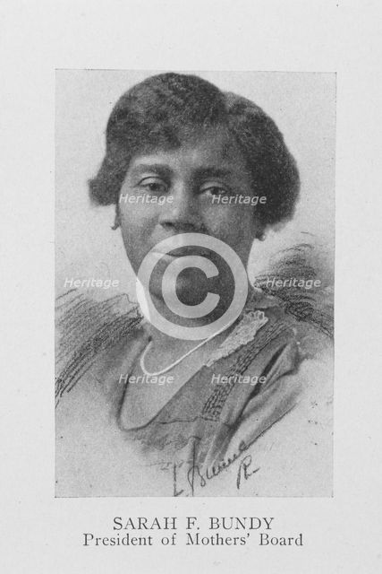 Sarah F. Bundy; President of Mothers Board, 1922. Creator: Unknown.