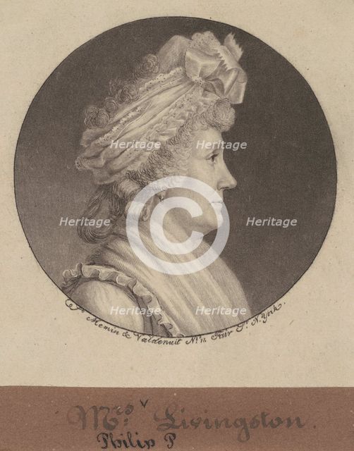 Sarah Johnson Livingston, 1797. Creator: Charles Balthazar Julien Févret de Saint-Mémin.