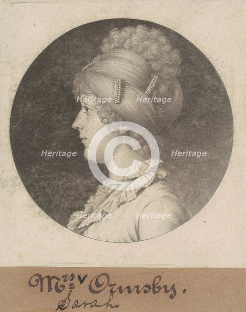 Sarah Mahon Ormsby, 1801. Creator: Charles Balthazar Julien Févret de Saint-Mémin.