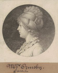 Sarah Mahon Ormsby, 1801. Creator: Charles Balthazar Julien Févret de Saint-Mémin