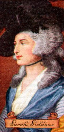 Sarah Siddons, taken from a series of cigarette cards, 1935