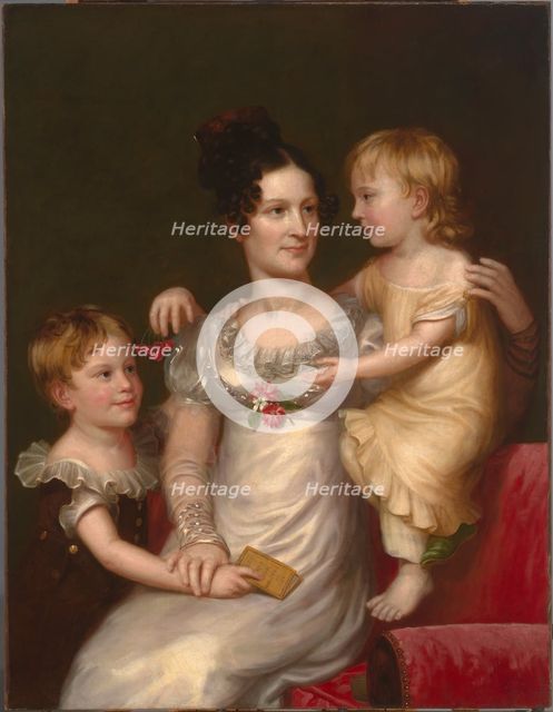 Sarah Weston Seaton with her Children Augustine and Julia, c. 1815. Creator: Charles Bird King.
