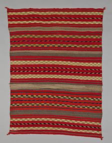 Sarape with Compound Banded Design, 1870/95. Creator: Unknown