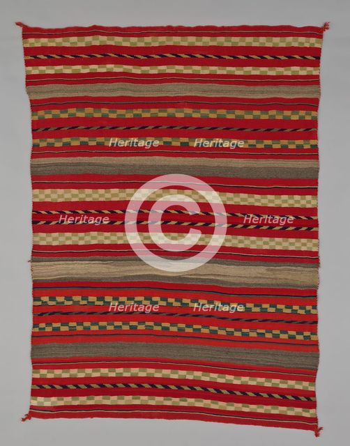 Sarape with Compound Banded Design, 1870/95. Creator: Unknown.