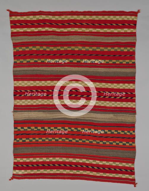 Sarape with Compound Banded Design, 1870/95. Creator: Unknown.