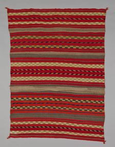 Sarape with Compound Banded Design, 1870/95. Creator: Unknown
