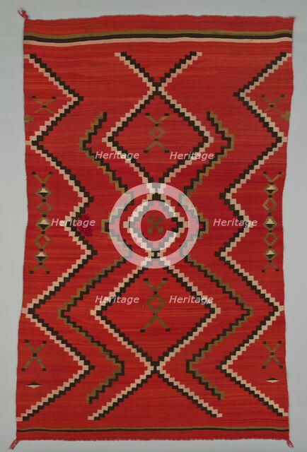 Sarape with Terraced Zigzag Design, 1865/85. Creator: Unknown.