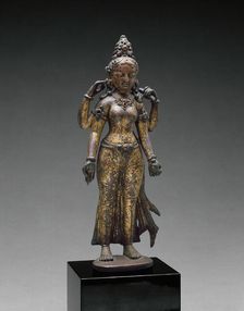 Sarasvati, Goddess of Wisdom, Holding a Book and a Water Pot, 10th century. Creator: Unknown