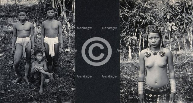 Sarawak: three Lirong boys and one girl, c1900. Creator: Unknown.