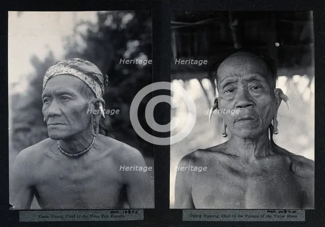Sarawak: two tribal chiefs, c1900. Creator: Unknown.