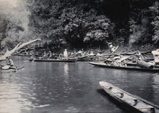 Sarawak: a Malaysian tribe fishing on the Baram River, c1900. Creator: Unknown