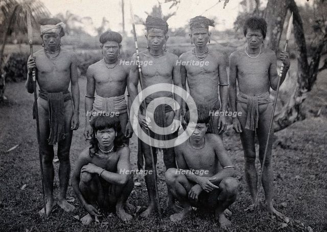 Sarawak: a group of Kelabit men, c1900. Creator: Unknown.