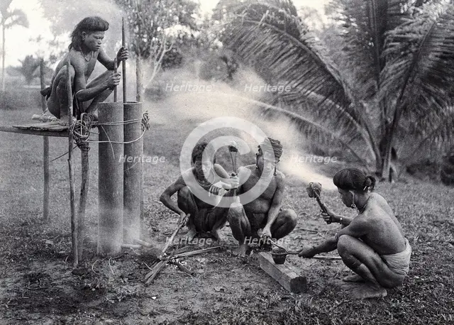 Sarawak: a Kalabit smithy, c1900. Creator: Unknown.