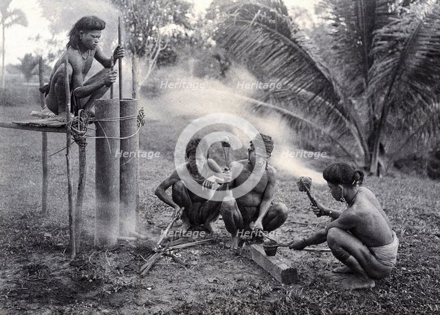 Sarawak: a Kalabit smithy, c1900. Creator: Unknown.