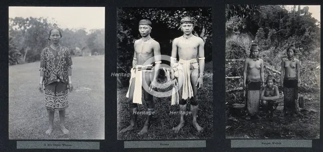 Sarawak: a Sea Dayak woman, two Kayan youths and three Kenyah women, c1900.. Creator: Unknown.