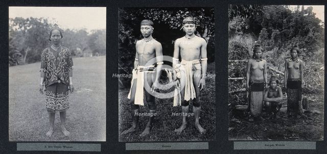 Sarawak: a Sea Dayak woman, two Kayan youths and three Kenyah women, c1900.. Creator: Unknown.