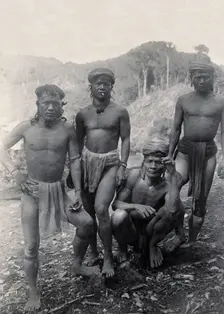 Sarawak: four Punan men, c1900. Creator: Unknown