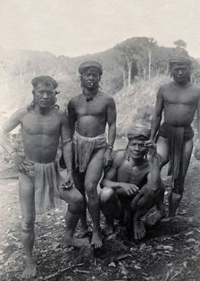 Sarawak: four Punan men, c1900. Creator: Unknown