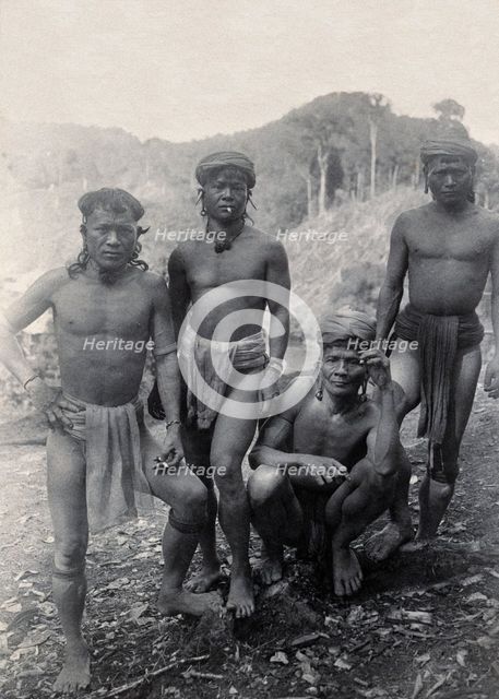Sarawak: four Punan men, c1900. Creator: Unknown.