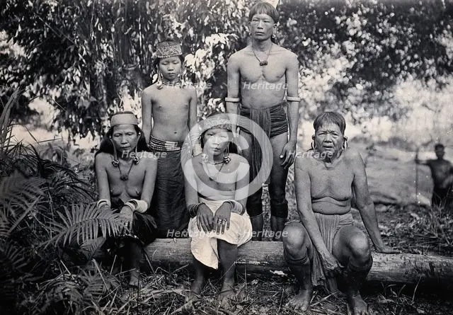 Sarawak: members of a Kayan tribe from the Upper Rejang River region, c1900. Creator: Unknown.