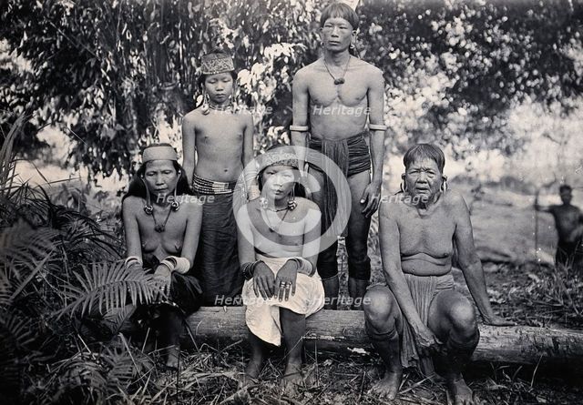 Sarawak: members of a Kayan tribe from the Upper Rejang River region, c1900. Creator: Unknown.