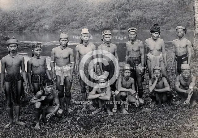 Sarawak: people of a Long Pokun tribe from the Upper Tinjar region, c19th century. Creator: Unknown.