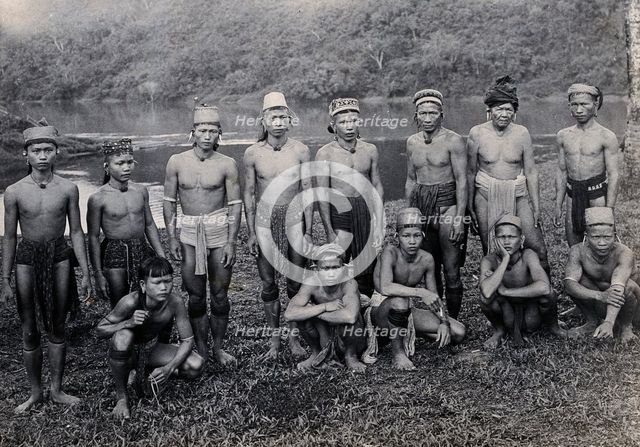 Sarawak: people of a Long Pokun tribe from the Upper Tinjar region, c19th century. Creator: Unknown.
