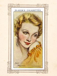 Sari Maritza Collectables Picture of movie stars that came with the Players cigarette packet, 1934. Creator: Unknown