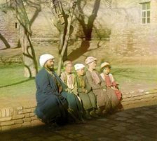 Sart schoolchildren, Samarkand, between 1905 and 1915. Creator: Sergey Mikhaylovich Prokudin-Gorsky