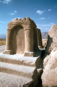 Sasanian fire altar, Naqsh-i-Rustam, Iran. Creator: Vivienne Sharp