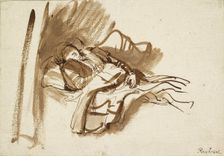 Saskia asleep in Bed, c1630s. Artists: Rembrandt Harmensz van Rijn , Saskia van Uylenburgh