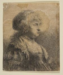 Saskia with Pearls in Her Hair, 1634. Creator: Rembrandt Harmensz van Rijn