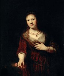 Saskia with the red flower, 1641. Creator: Rembrandt van Rhijn (1606-1669)