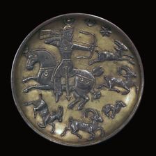 Sassanian dish showing King Ardashir III hunting