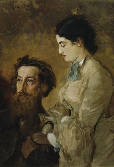 Sculptor Reinhold Begas with his wife Margarethe, 1869-1870. Creator: Anton Romako