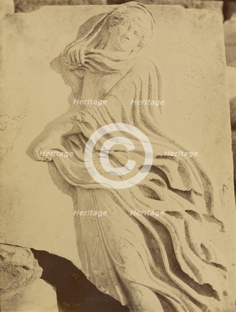 Sculptural fragment - dancing Maenad in high relief, 1865. Creator: Konstantinos Dimitriou.