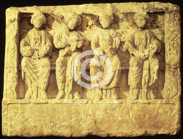 Sculpture of four mother-goddesses, Roman. Creator: Unknown.