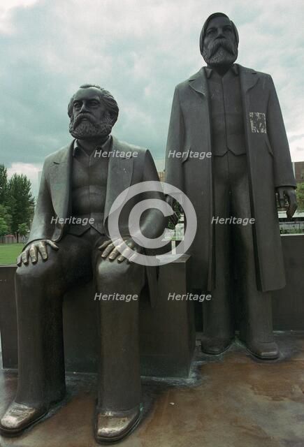 Sculpture of Karl Marx and Engels. Artist: Unknown