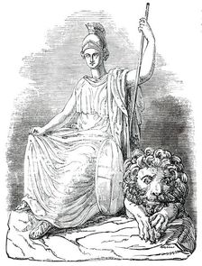 Sculpture of the New Front of Buckingham Palace - Centre, 1850. Creator: Unknown