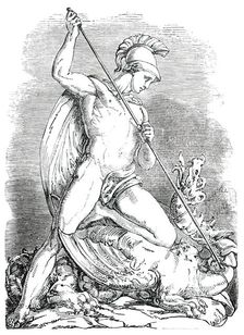 Sculpture of the New Front of Buckingham Palace - Centre, 1850. Creator: Unknown