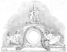 Sculpture of the New Front of Buckingham Palace - Northern Wing, 1850. Creator: Unknown