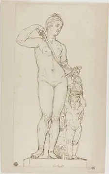 Sculpture of Venus and Cupid, with Mars Armor, n.d. Creator: Unknown