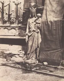 [Sculpture of Virgin and Child, Notre Dame, Paris], 1853-1854. Creator: Auguste Mestral