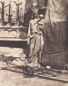 [Sculpture of Virgin and Child, Notre Dame, Paris], 1853-1854. Creator: Auguste Mestral