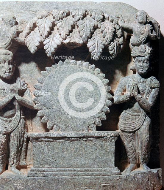 Sculpture of worship of the sun-disc, 1st century. Artist: Unknown