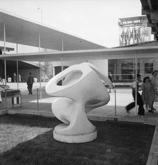 Sculpture by Barbara Hepworth, Festival of Britain site, South Bank, London, 1951. Artist: MW Parry