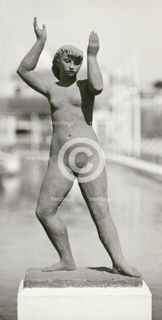 Sculpture by Karin Jonzen of a female nude, Festival of Britain, South Bank, London, 1951. Artist: Unknown.